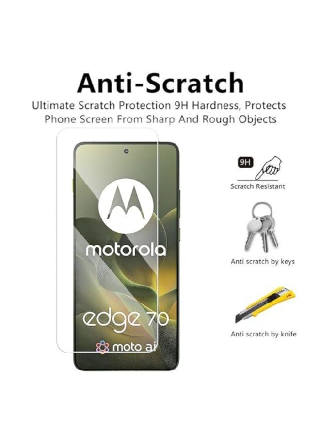 general [2+2 Pack] Compatible with Motorola Edge 70 2025 Screen Protector + Camera Lens Protector Tempered Glass, 9H Hardness Anti-scratch Anti-fingerprint Tempered Film for Moto Edge 70 - Image 3