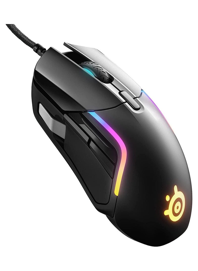 Steel Series - SteelSeries Rival 5 - Gaming Mouse – FPS, MOBA, MMO, Battle Royale – 18,000 CPI TrueMove Air Optical Sensor – 9 Programmable Buttons – 85 g Competitive Weight, Black - Image 1