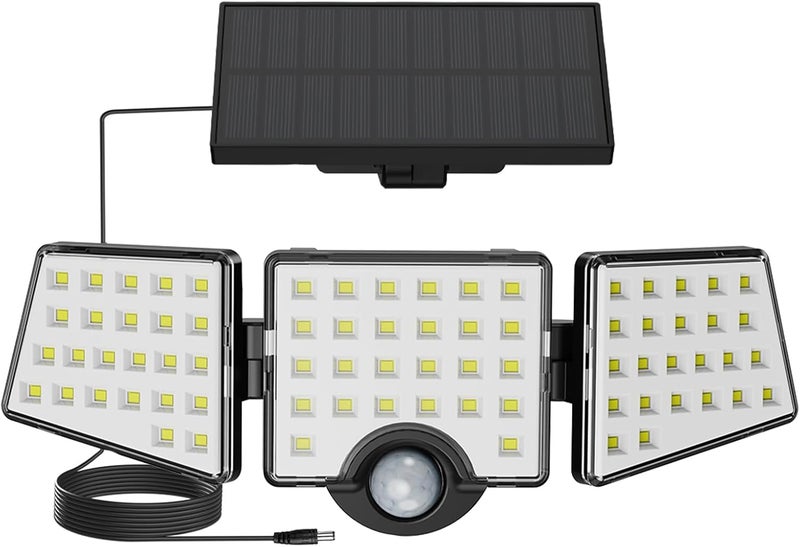 Lepro Solar Lights for Outside, WL5000 Motion Activated Security Lights, Separate Solar Panel, 3 Adjustable Head 270° Wide Lighting Angle, IP65 Waterproof Wall Lamp for Porch Yard Garage - Image 1