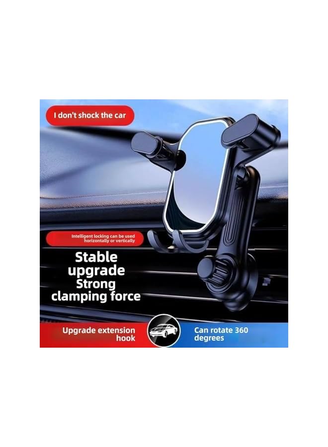 Green Tiger 360° Rotation Car Phone Holder for Air Vent, Mirror Fold Cradle with Long Metal Hook Clip, Universal Stand for iPhone/Huawei/Samsung/Xiaomi, Hands-Free Car Accessories, No Vent Obstruction - Image 5