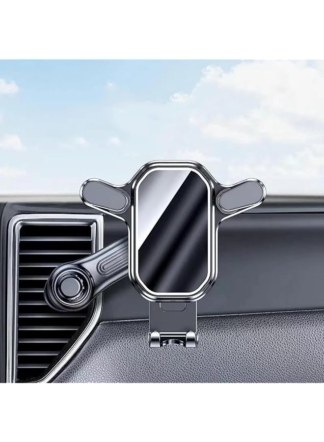 Green Tiger 360° Rotation Car Phone Holder for Air Vent, Mirror Fold Cradle with Long Metal Hook Clip, Universal Stand for iPhone/Huawei/Samsung/Xiaomi, Hands-Free Car Accessories, No Vent Obstruction - Image 1