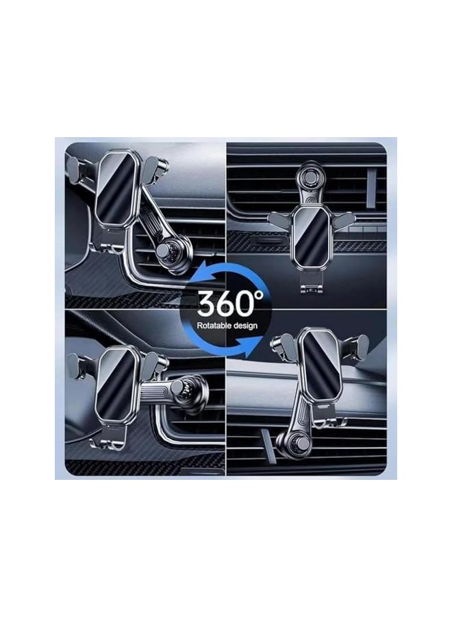 Green Tiger 360° Rotation Car Phone Holder for Air Vent, Mirror Fold Cradle with Long Metal Hook Clip, Universal Stand for iPhone/Huawei/Samsung/Xiaomi, Hands-Free Car Accessories, No Vent Obstruction - Image 2