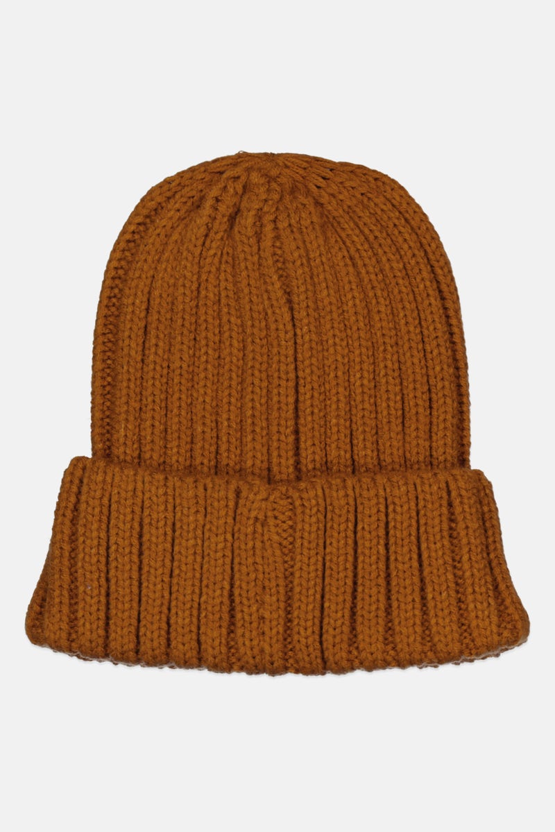 Outdoor Life Men Brand Logo Knitted Beanie, Brown  - Image 2