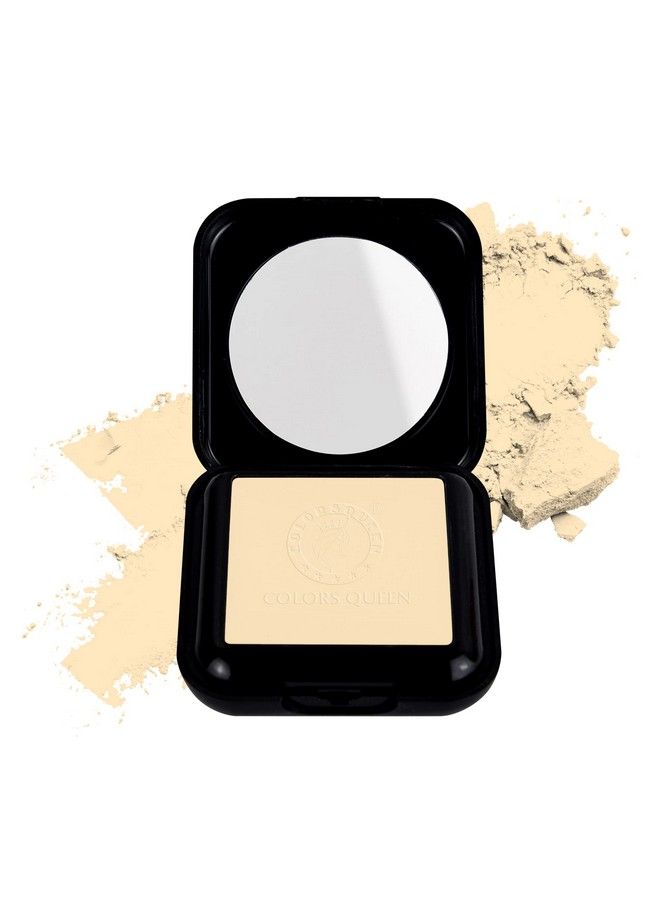 COLORS QUEEN بودرة مضغوطة غير لامعة Fit For U مع واقي شمس SPF ; 2 في 1 خالية من الزيوت حماية من الأشعة فوق البنفسجية تقليل المسام تندمج بسهولة ; بودرة للوجه للنساء (العاجي) - Image 2