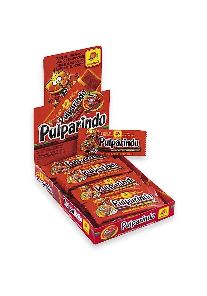 Pulparindo Extra Spicy Tamarind Pulp Candy - 20 Units