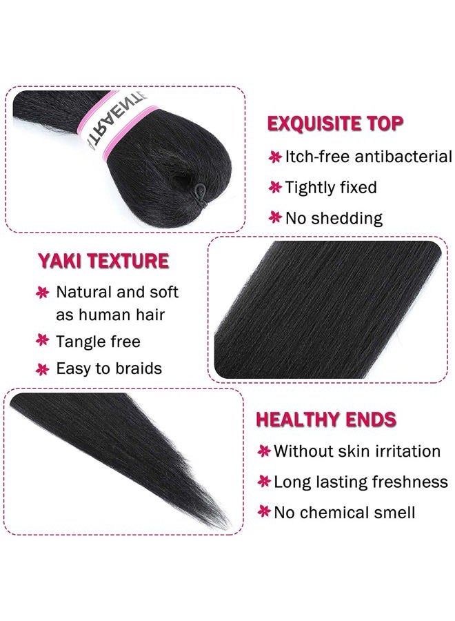ATRAENTE Braiding Hair,26 Inch 8 Packs Long Pre Stretched Braiding Hair,Professional Synthetic Prestretched Crochet Braids Hair Extension,Itch Free Hot Water Setting Yaki Texture (26 Inch, 1B) - Image 4