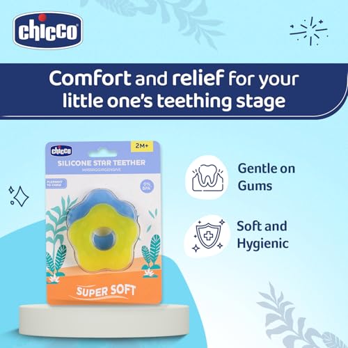 Chicco Teether Supersoft Star 2M+ 2Pc Blue + Yellow - Image 3