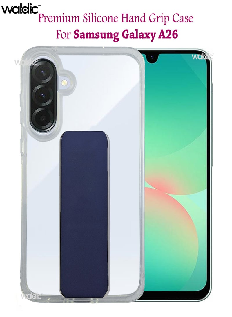 Waldic Samsung Galaxy A26 Case | Designed for Samsung Galaxy A26 | Slim TPU Airbag Bumper Shock Absorption Rubber Soft Silicone Case With magnetic Hand Grip Cover Fit for Samsung Galaxy A26 | Dark Blue - Image 1