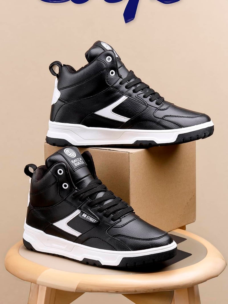Bacca Bucci Cappuccino Skystompers: Retro High-Top Charm with Modern Comfort Tech (Black, 11) - Image 4