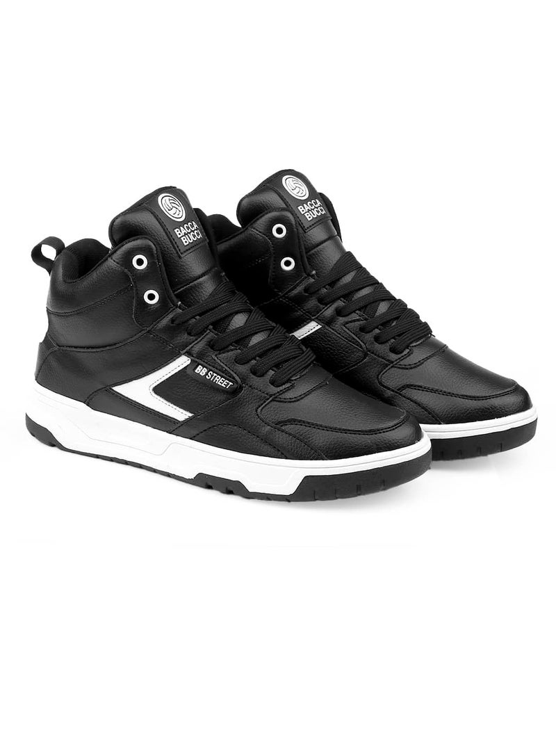 Bacca Bucci Cappuccino Skystompers: Retro High-Top Charm with Modern Comfort Tech (Black, 11) - Image 5