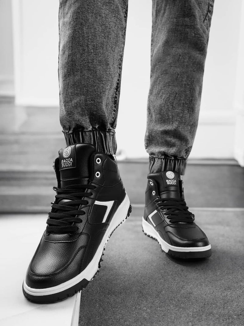 Bacca Bucci Cappuccino Skystompers: Retro High-Top Charm with Modern Comfort Tech (Black, 11) - Image 2