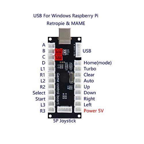 SJ@JX 2 Player Arcade Game DIY Kit Arcade Matt Frosted Black Button Twins USB Encoder Zero Delay 4&8 Way Arcade Fighting Joystick Controller for PC MAME Respberry Pi Retropie - Image 3