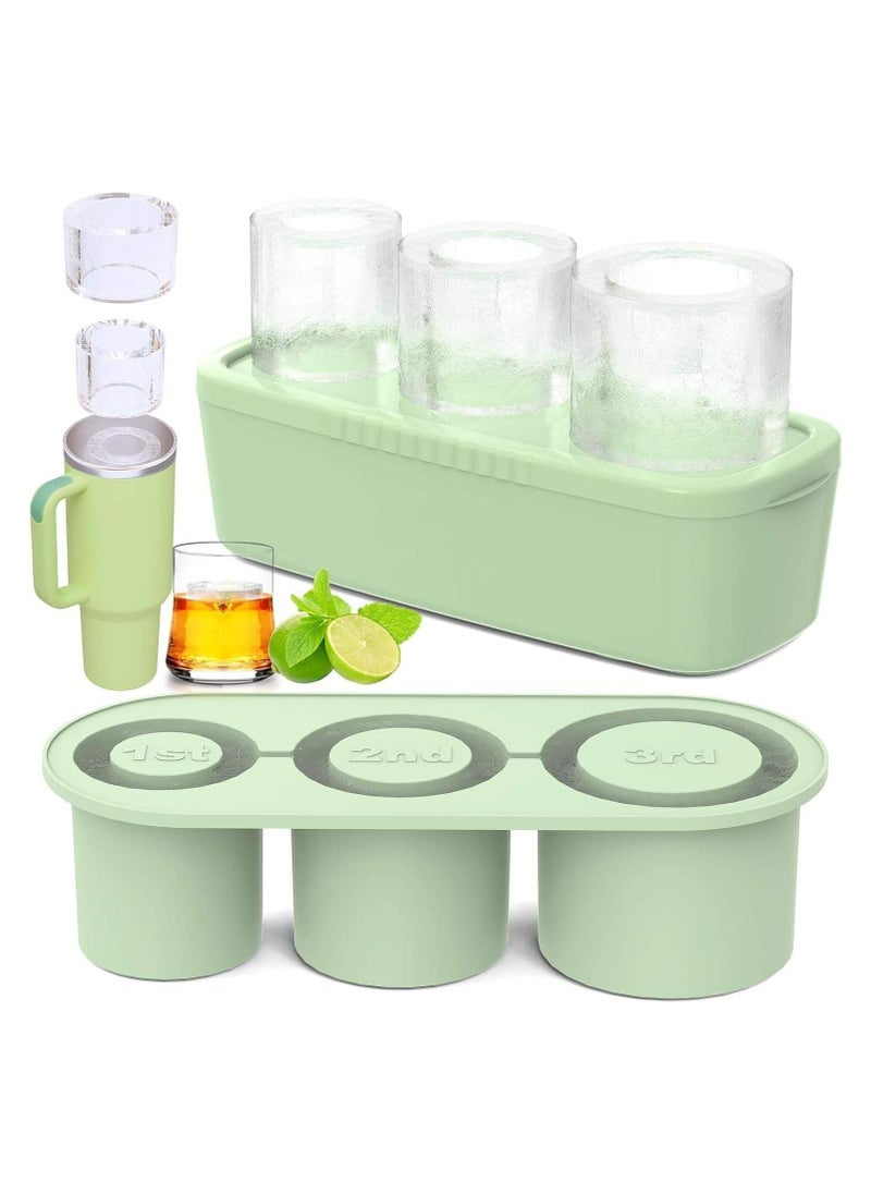ZIMNEST - Stanley Cup ice Mold, Silicone ice Cube Set with lid Makes 3 Hollow Cylinder Ice Cube Molds for 30-40 oz,Stanley. Ice Making Silicone Mold for Stanley and Tumblers - Image 1