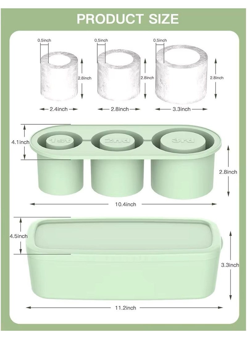 ZIMNEST - Stanley Cup ice Mold, Silicone ice Cube Set with lid Makes 3 Hollow Cylinder Ice Cube Molds for 30-40 oz,Stanley. Ice Making Silicone Mold for Stanley and Tumblers - Image 1