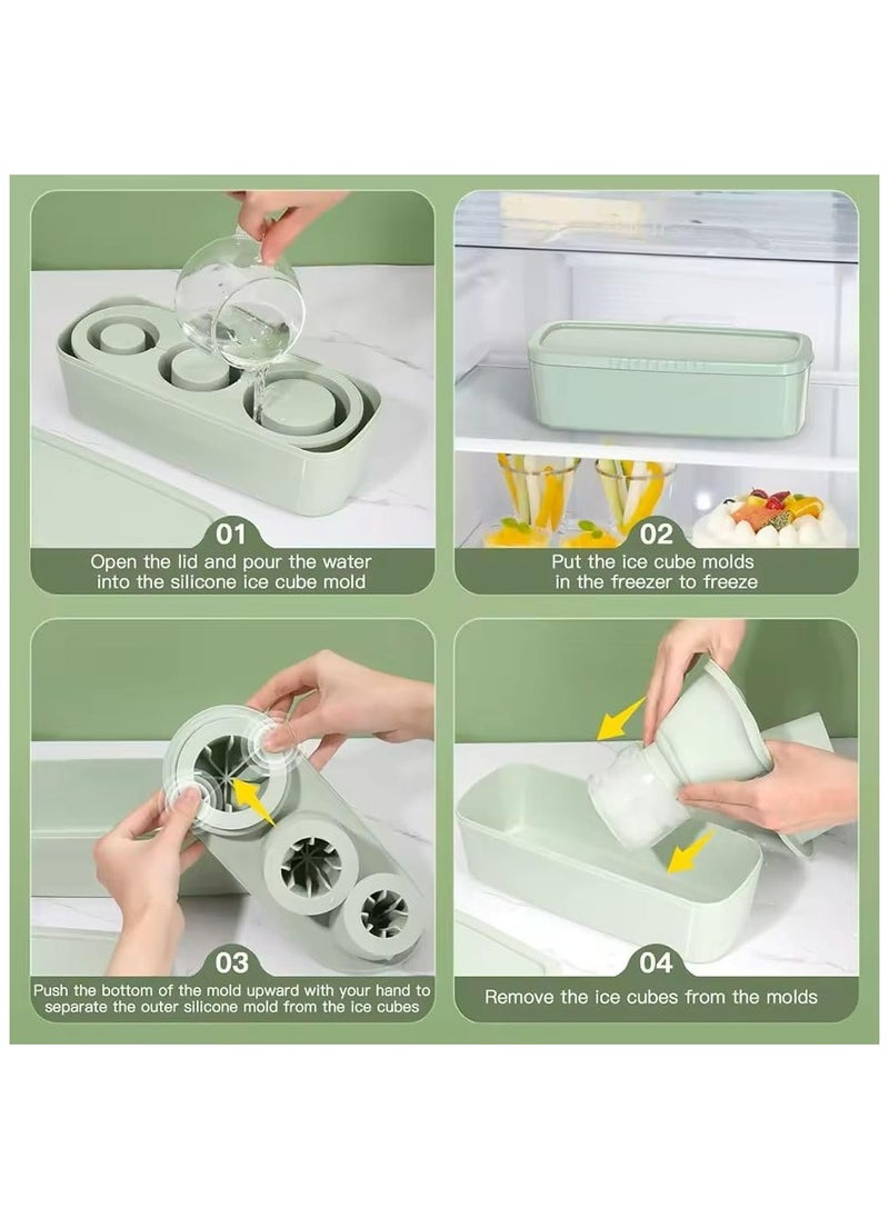 ZIMNEST - Stanley Cup ice Mold, Silicone ice Cube Set with lid Makes 3 Hollow Cylinder Ice Cube Molds for 30-40 oz,Stanley. Ice Making Silicone Mold for Stanley and Tumblers - Image 1
