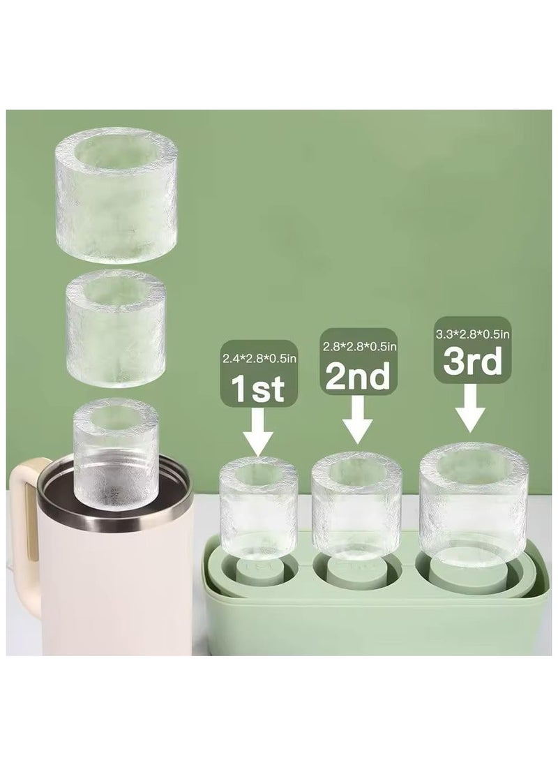 ZIMNEST - Stanley Cup ice Mold, Silicone ice Cube Set with lid Makes 3 Hollow Cylinder Ice Cube Molds for 30-40 oz,Stanley. Ice Making Silicone Mold for Stanley and Tumblers - Image 1