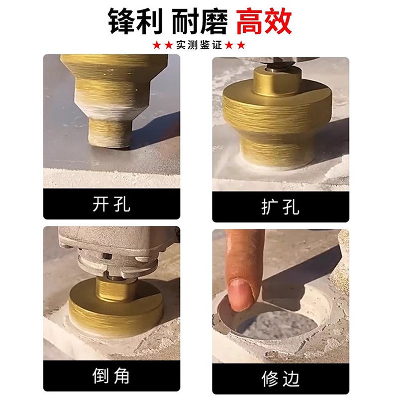 Brazed Diamond Step Drill Bit for Angle Grinder, M10 Shank, for Marble Tile Stone - Image 3
