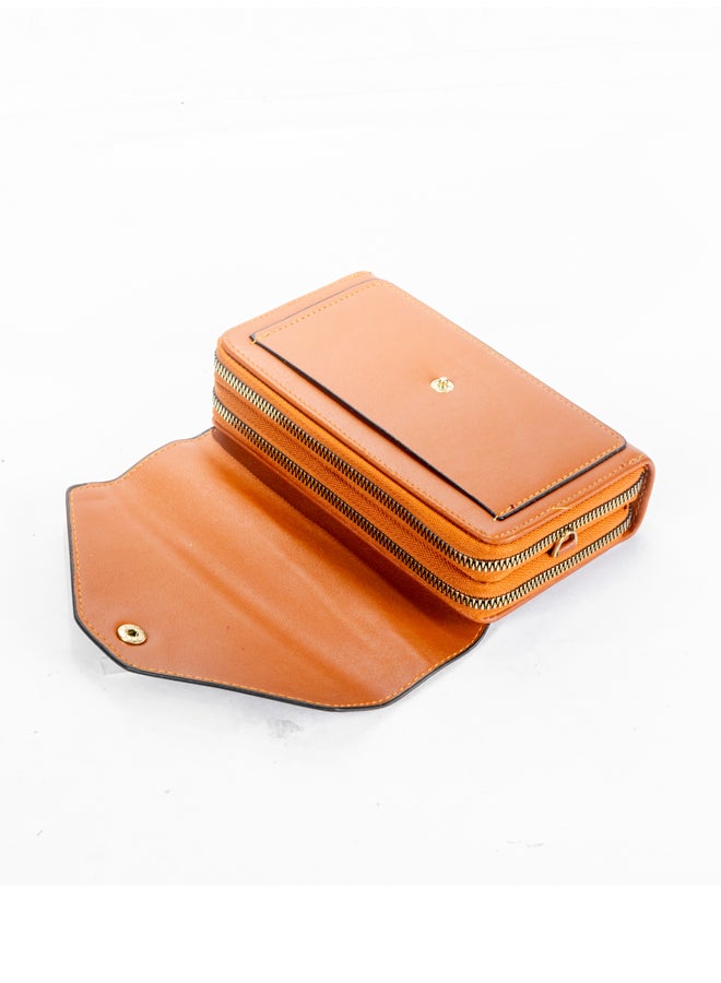 The Black Pearl Accessories 2*1 Brown Leather Mini Cross Bag and Wallet - Image 4