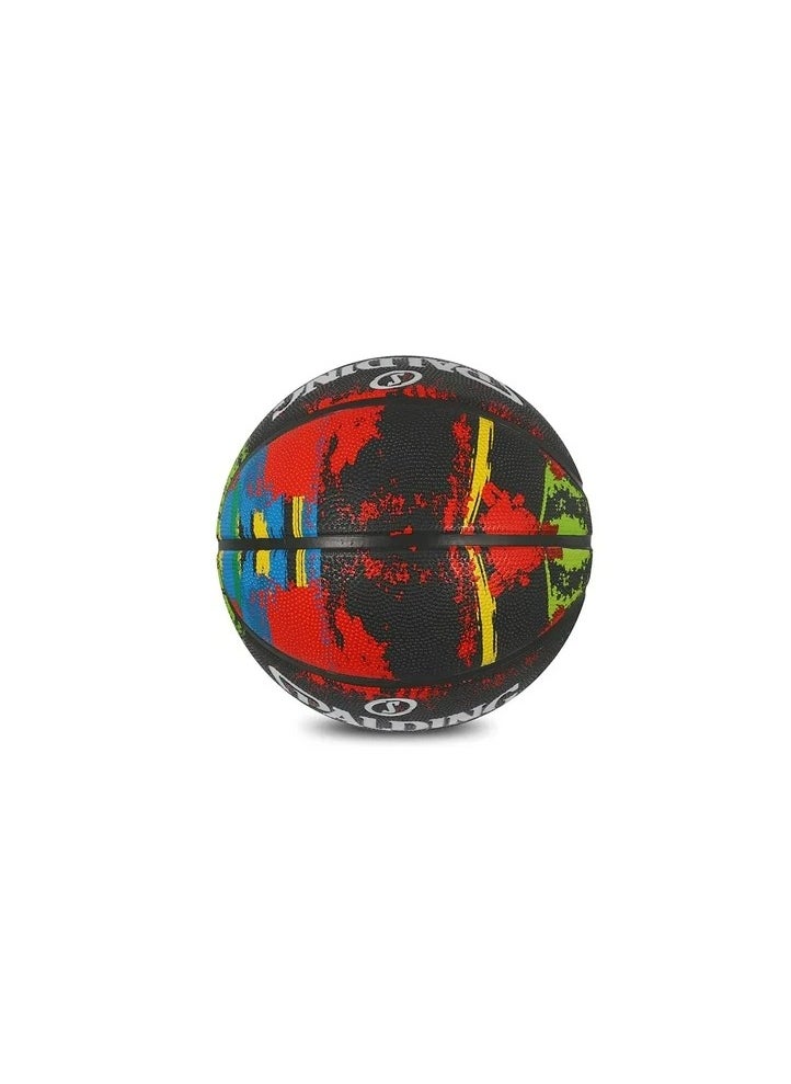 SPALDING كرة السلة المطاطية الرخامية (أسود)، المقاس: 7  - Image 4