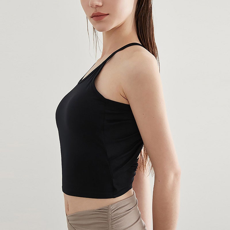 Sports Yoga Bra Quick-Dry Racerback Gym Top White - Image 5