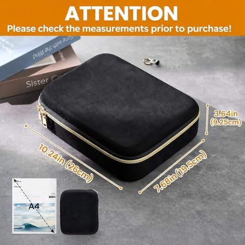 ProCase Mens Extra Large Jewelry Storage Case 3 Slots Travel Watch Accessories Carrying Box Glasses Necklaces Rings Bracelets Zippered Organizer Bag for Male Fathers Day Gift for Dad Husband Black - Image 3