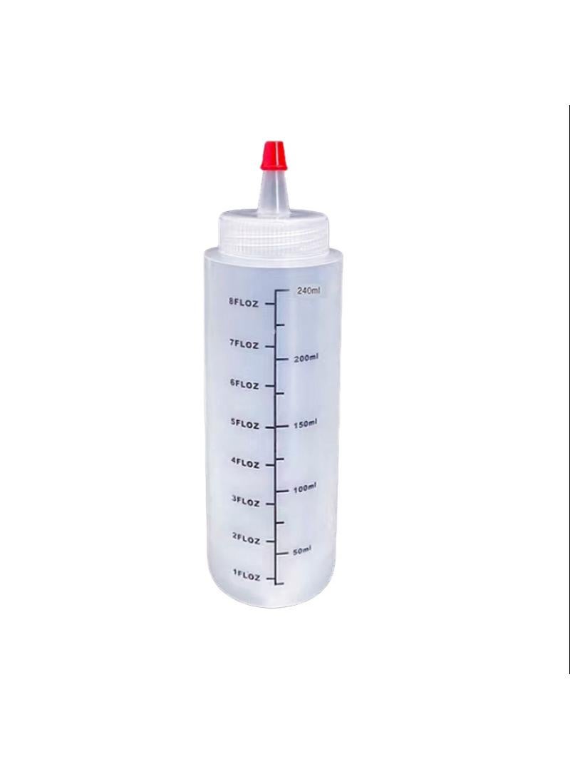 Condiment Squeeze Bottles, 12 Pack 240 ML Plastic Bottles With Red Tip Cap Tie Dye Empty Paint Bottle White  - Image 1