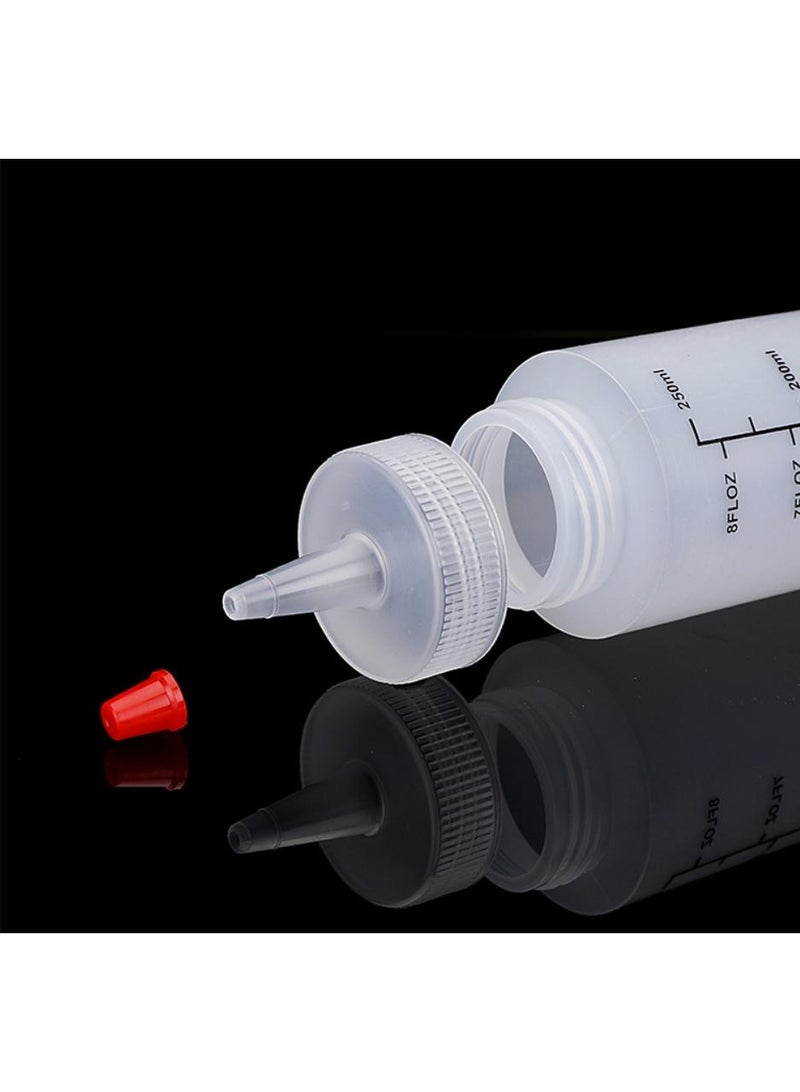 Condiment Squeeze Bottles, 12 Pack 240 ML Plastic Bottles With Red Tip Cap Tie Dye Empty Paint Bottle White  - Image 5