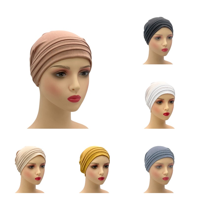 قبعة باوتو ملونة من الكريستال الجديدة مع طيات من الكتان، قبعة أساسية، عمامة، طراز ريترو - Image 2