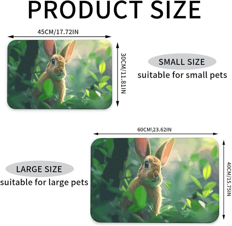 Pet Feeding Mat Absorbent Dog Mat for Food and Water Bowl Dog Accessories Easter Spring Summer Bunny Cute Eggs Flowers Rabbit X Pet Supplies Dogs Quick Dry Cat Water Dispenser Mats 18X12In - Image 4