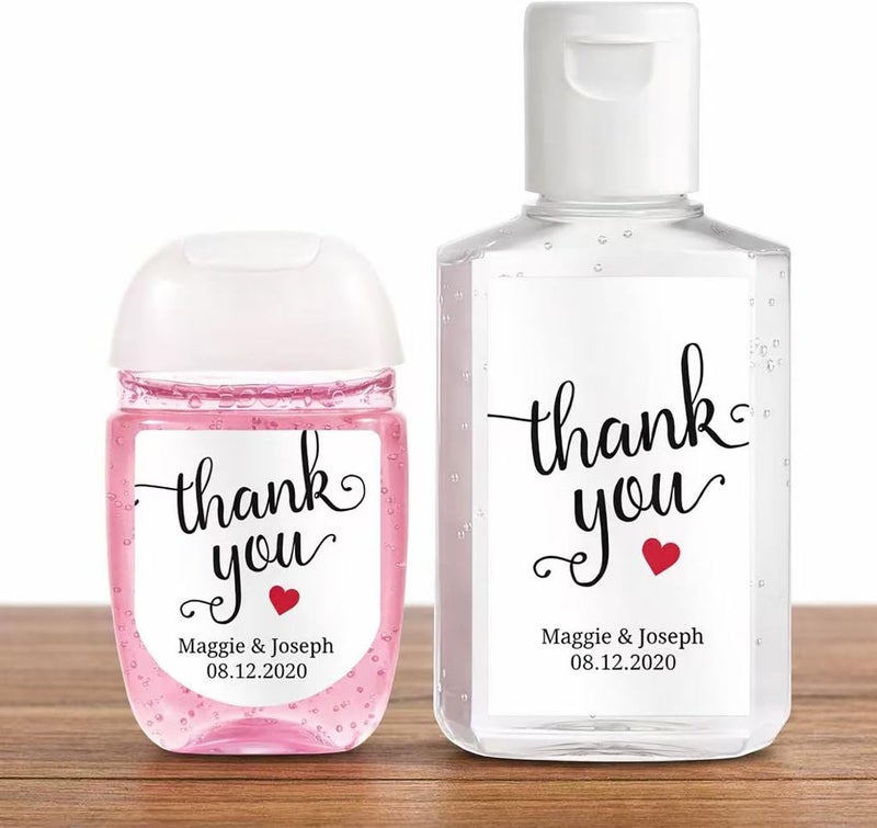 Economical upgraded quality 80PCS Custom Personalized Hand Sanitizer Labels Waterproof Stickers for Travel Size Bottles – Baby Shower Favors Wedding Party Favors Thank You Labels Mini Sanitizer Bottle Stickers DIY Updated modern design - Image 1
