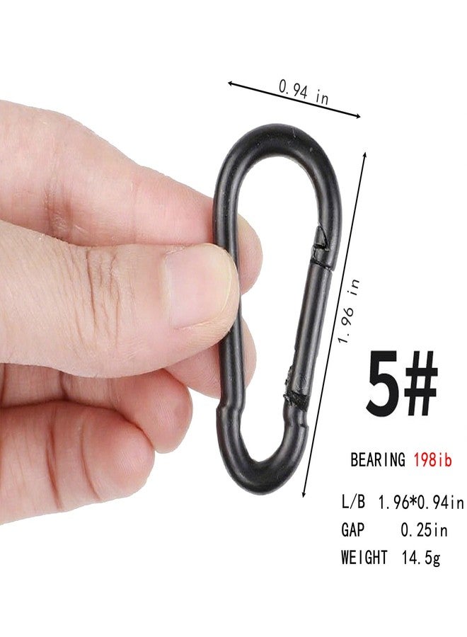 Elechobby Black Stainless Steel Carabiner Clip - Heavy Duty Electroplated Spring Hook for Outdoor Sports, Climbing and Keychain (Black-M5-5) - Image 3