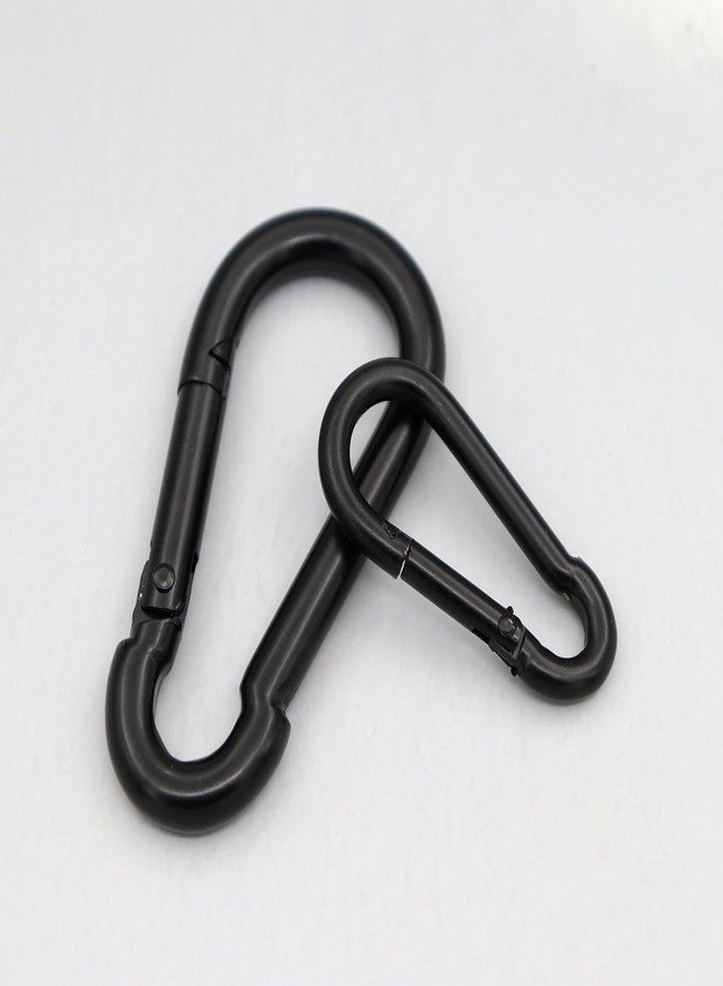 Elechobby Black Stainless Steel Carabiner Clip - Heavy Duty Electroplated Spring Hook for Outdoor Sports, Climbing and Keychain (Black-M5-5) - Image 5
