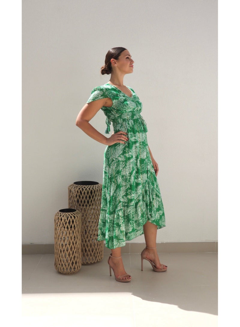 Alorabella Annabelle Bead Edge High Low Dress - Green  - Image 2