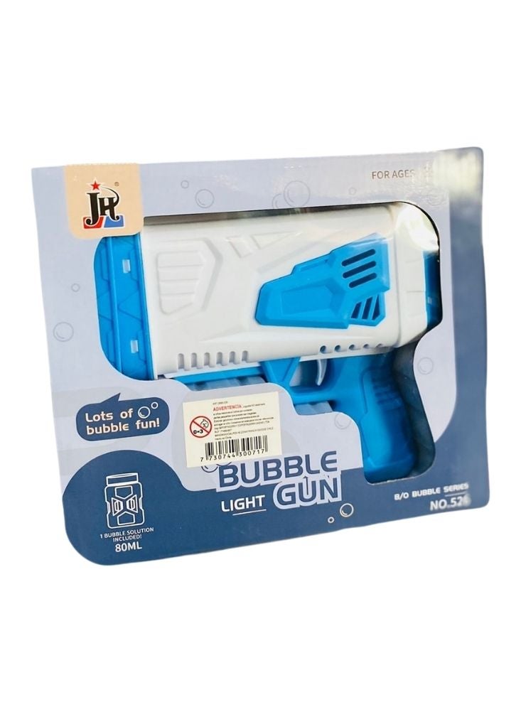 Premium Blue & White Light-Up Bubble Gun Toy for Kids – Automatic Bubble Blower with LED Light Effect, Outdoor Fun Toy for Children - Image 1