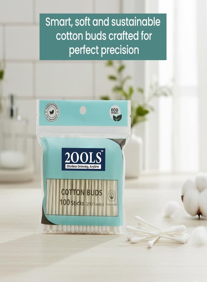 2OOLS Cotton Ear Buds/Swabs with White PAPER Sticks (100/200 Tips) in a Jar - Pack of 3 (300/600 Tips) - Image 3