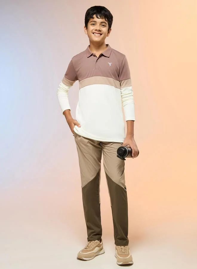 Technosport  Boys Slim Fit Color Block Polo T-Shirt for Men | Best Price UAE