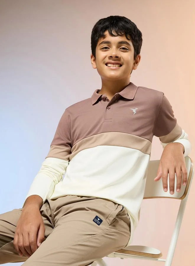 Technosport  Boys Slim Fit Color Block Polo T-Shirt for Men | Best Price UAE