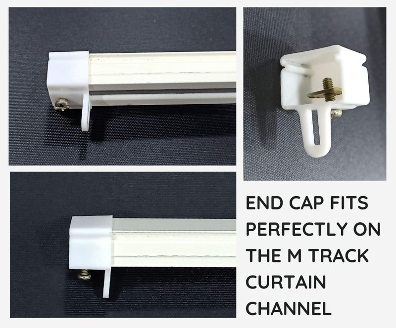 FAPBADRI End Cap/Lock for Curtain Channel/M Track - Colour: White - Material: Plastic - 10 Pieces - Image 3