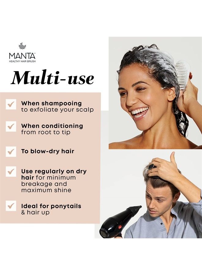 Manta Hair Hairbrush - Fully Flexible Hair Brush - Gentle Brush That Helps Prevent Hair Breakage - Scalp Care Massager and Detangler (Burgundy-Rose) - Image 5