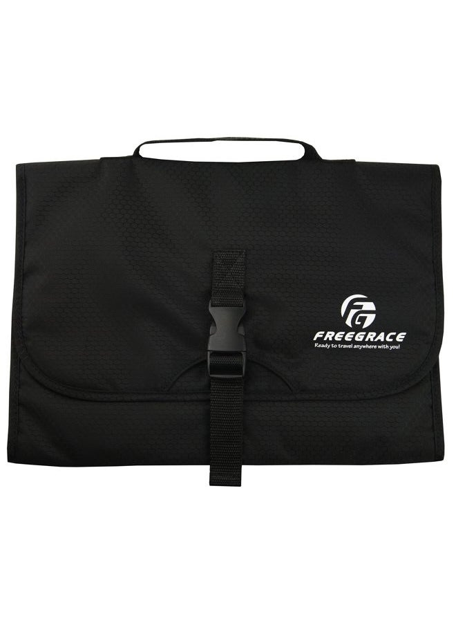 Freegrace - Premium Hanging Toiletry Travel Bag - Cosmetic, Jewelry, Toiletry & Accessory Storage Organizer Bag, Large Size, Various Compartments (Black) - Image 1