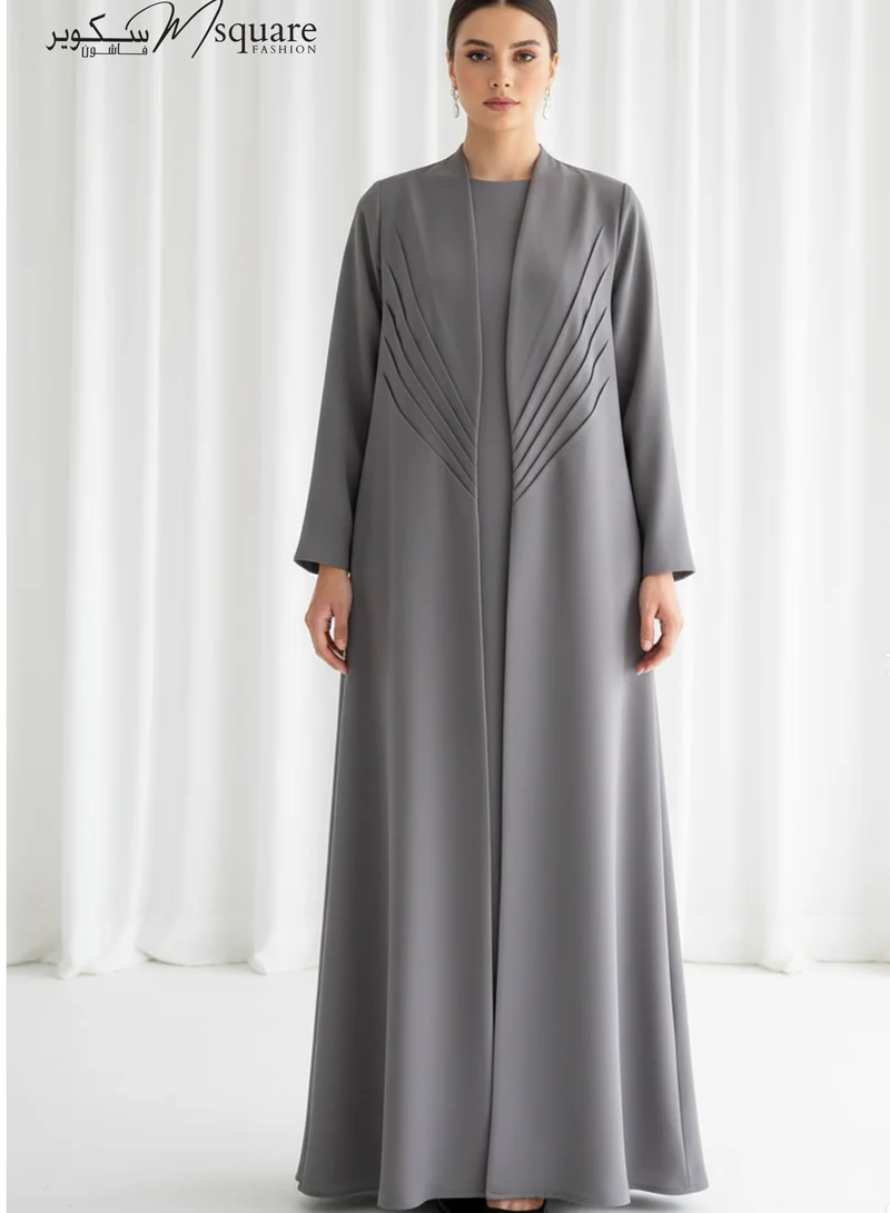 MSquare Fashion The Sunburst Grey Pleat Abaya
