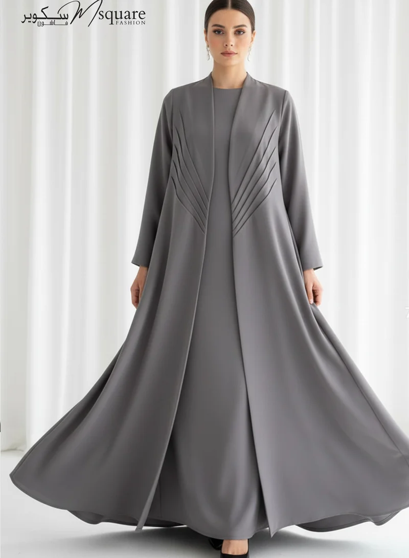 MSquare Fashion  The Sunburst Grey Pleat Abaya for Women | Best Price UAE