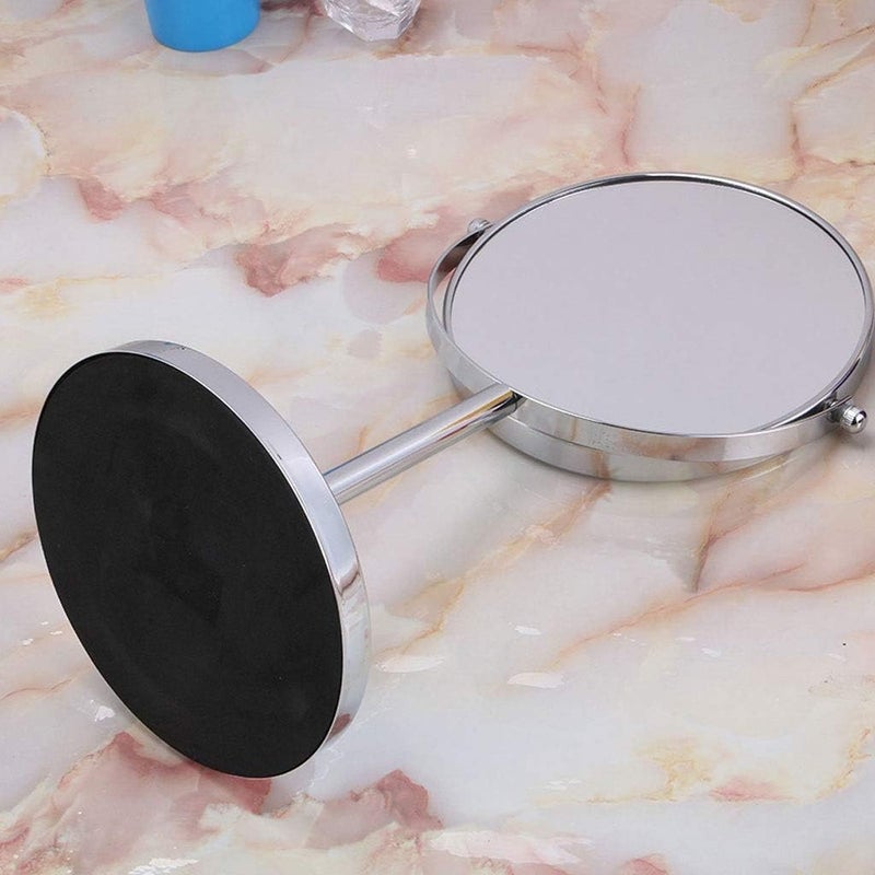 Longkins 7 Inch Makeup Mirror Double Sided Tabletop Vanity Mirror with 3x Magnification Swivel Cosmetic Mirror for Home Bathroom Shower Travel - Image 4