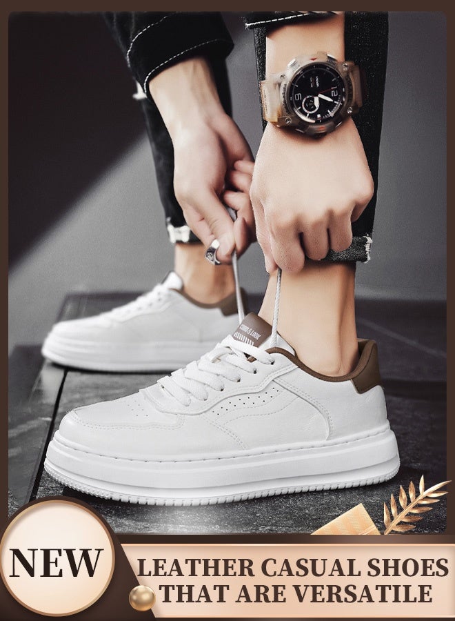 The new men's stylish casual leather sneakers, comfortable leather casual shoes for men that won't feel stuffy, and a timeless design suitable for all men.  - Image 1
