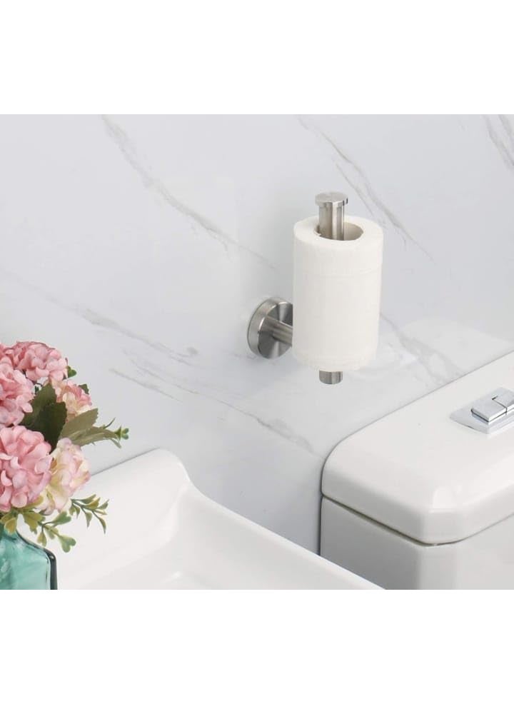 NISHWARE NISHWARE Bathroom Toilet Paper Holder Premium SUS304 Stainless Steel Half Open Round Rustproof Wall Mounted Toilet Roll Holder for Bathroom Kitchen and Washroom Brushed Nickel Pack of 2  - Image 2