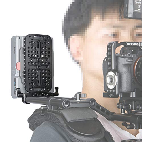 NICEYRIG Camera Cheese Mounting Plate with 15mm Rod Clamp, Top Plate for DSLR Rig System Battery Converter Box - Image 5