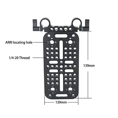 NICEYRIG Camera Cheese Mounting Plate with 15mm Rod Clamp, Top Plate for DSLR Rig System Battery Converter Box - Image 2