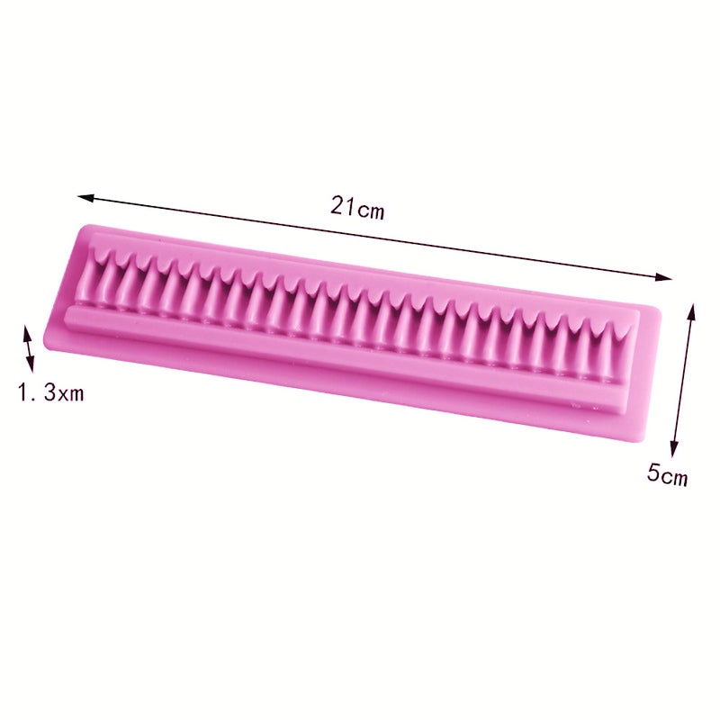 HengKe 2 Pieces Border Silicone Fondant Baking Cake Moldes,Pleated lace Waves Mold forCake Decorating,Sugarcraft,Chocolate, Cupcake Topper,Pastry,Polymer Clay, Wax Making Crafting Projects - Image 2
