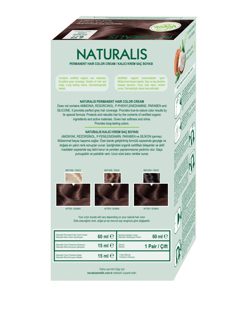 NEVA Naturalis Permanent Hair Color, Vegan,100% Gray Coverage, Organic, No Harmful Chemicals, Ammonia Free, Long-Lasting - HOT CHOCOLATE - 6.77 - Image 3