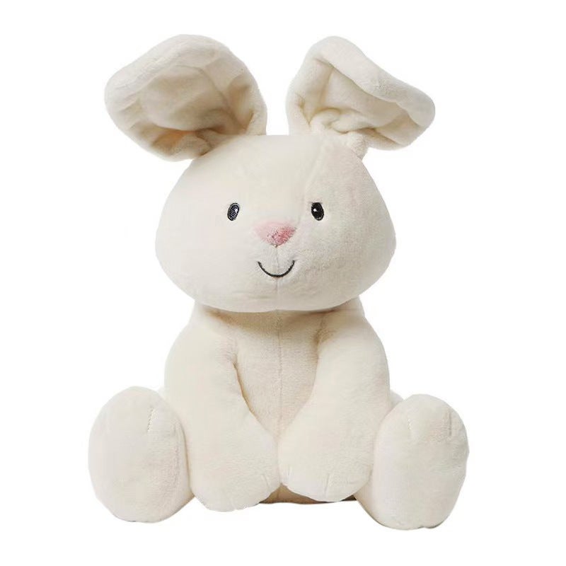 Cute Singing Peekaboo Bunny and Elephant Plush Toys - Image 4